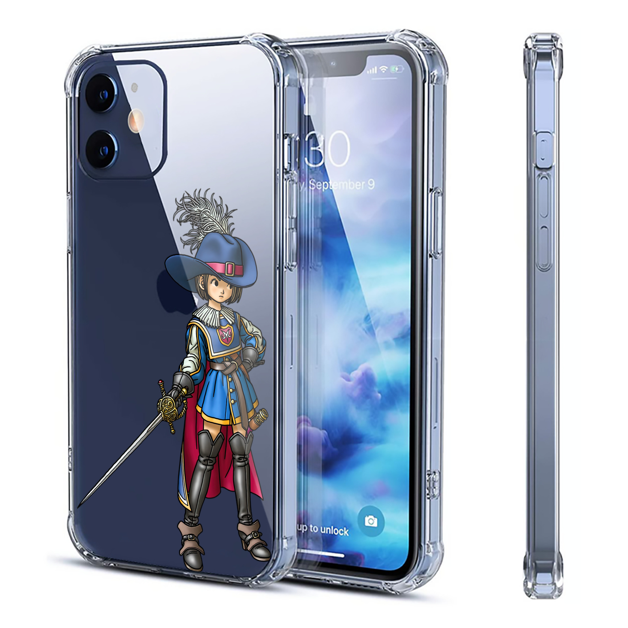 （画像用） ドラゴンクエスト Doragon Kuesuto Dragon Quest 【iPhone 12シリーズ対応】透明スマホケース（クリアソフトケース）